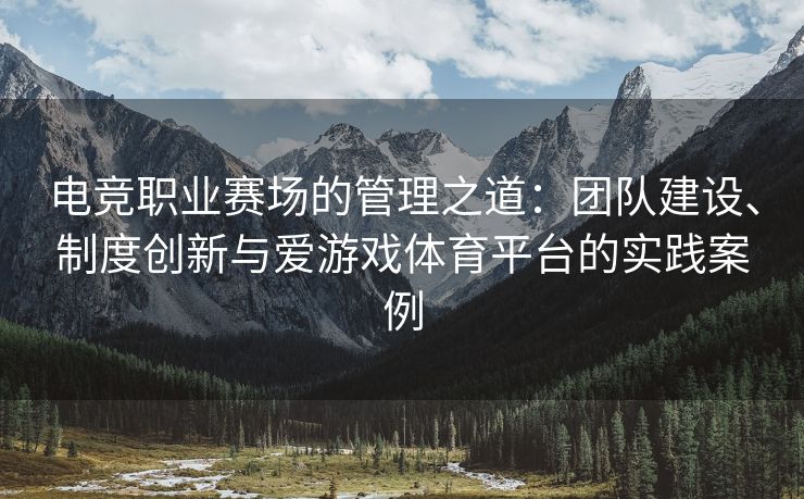 电竞职业赛场的管理之道：团队建设、制度创新与爱游戏体育平台的实践案例